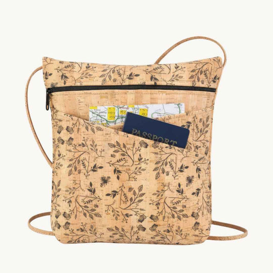 Be Lively Floral Print Large Vegan Crossbody Bag