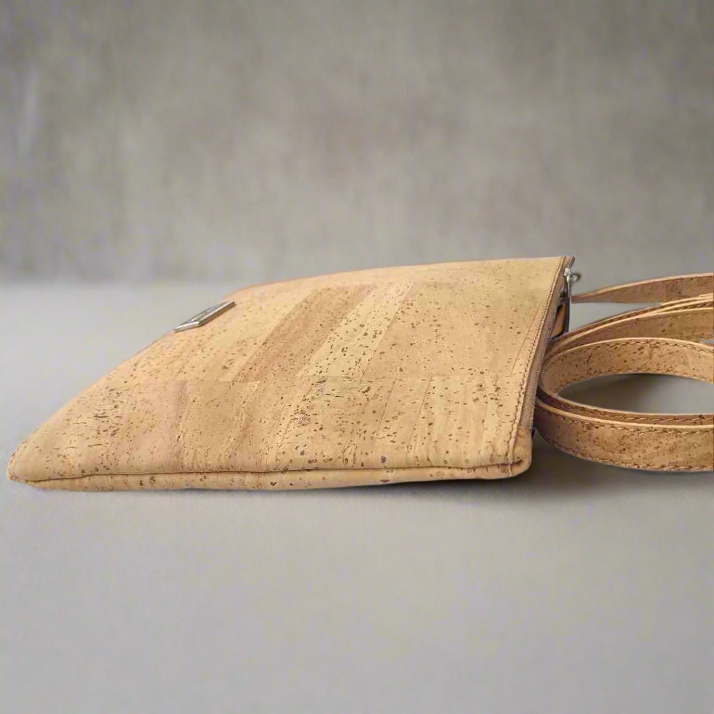 Ivy vegan crossbody bag in natural cork leather