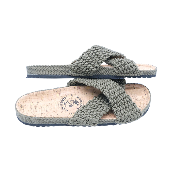Olive SlideX Cork Footbed Vegan Sandals