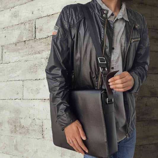 vegan leather work bag