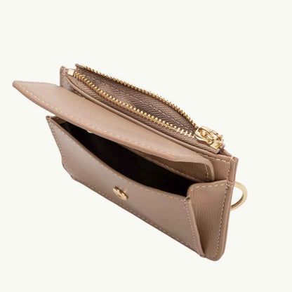 vegan leather wallet keychain in nude