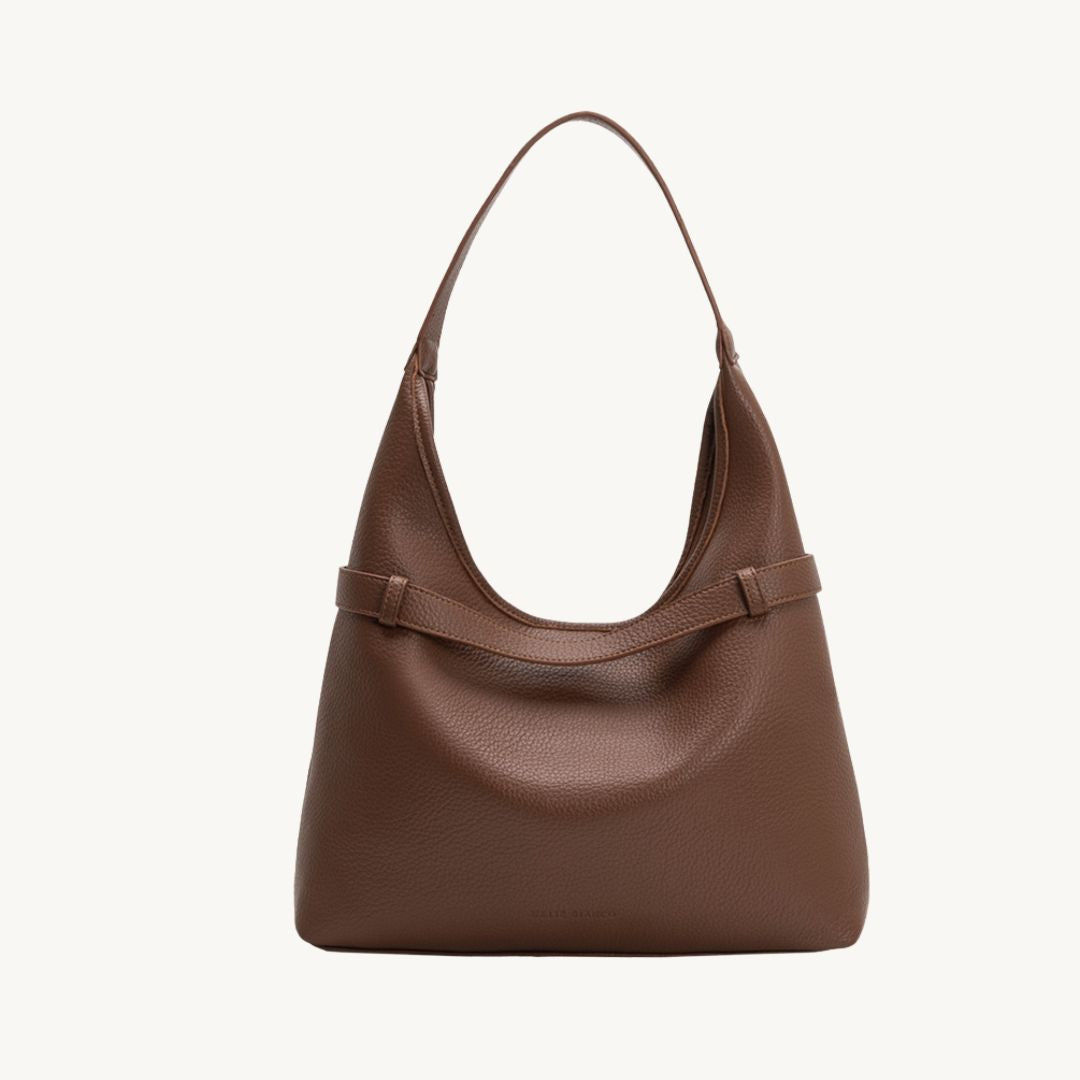 vegan leather tote bag in chocolate brown