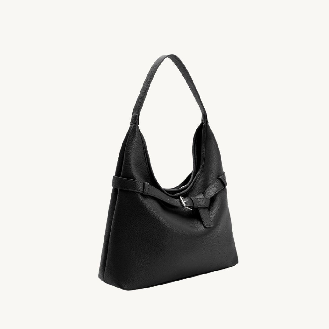 vegan leather tote bag in black