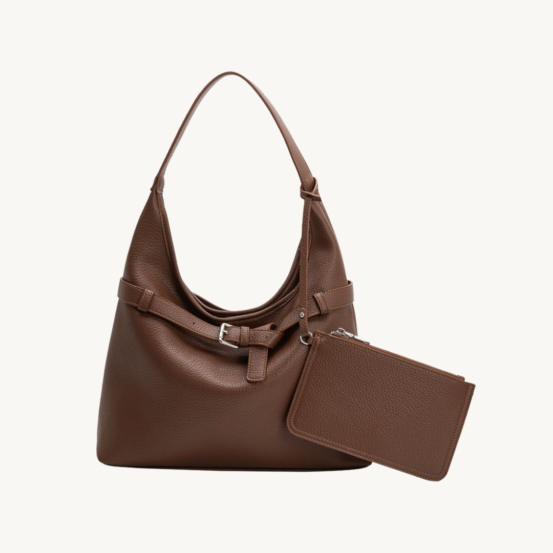 vegan leather tote bag in brown
