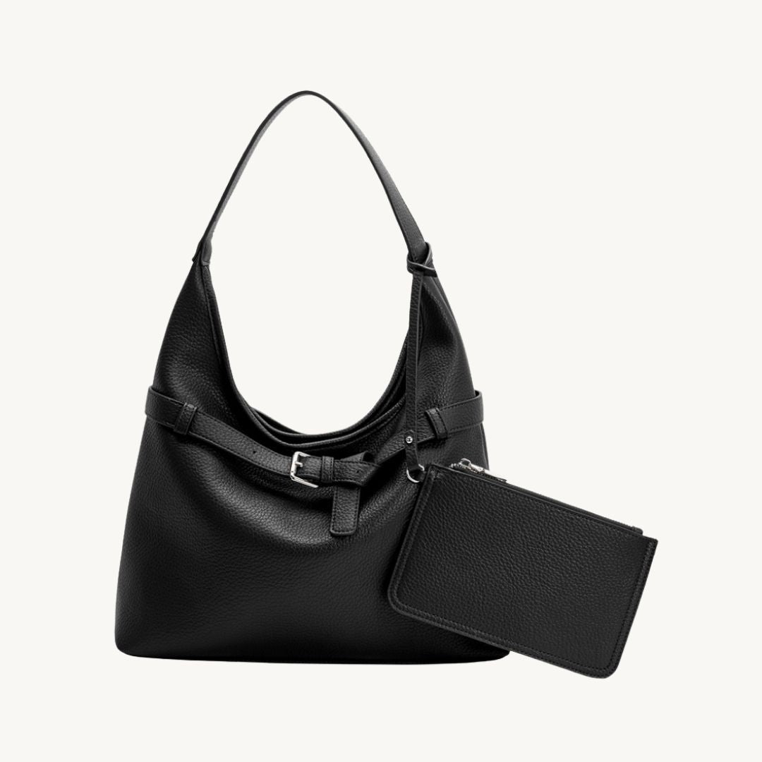 vegan leather tote bag in black