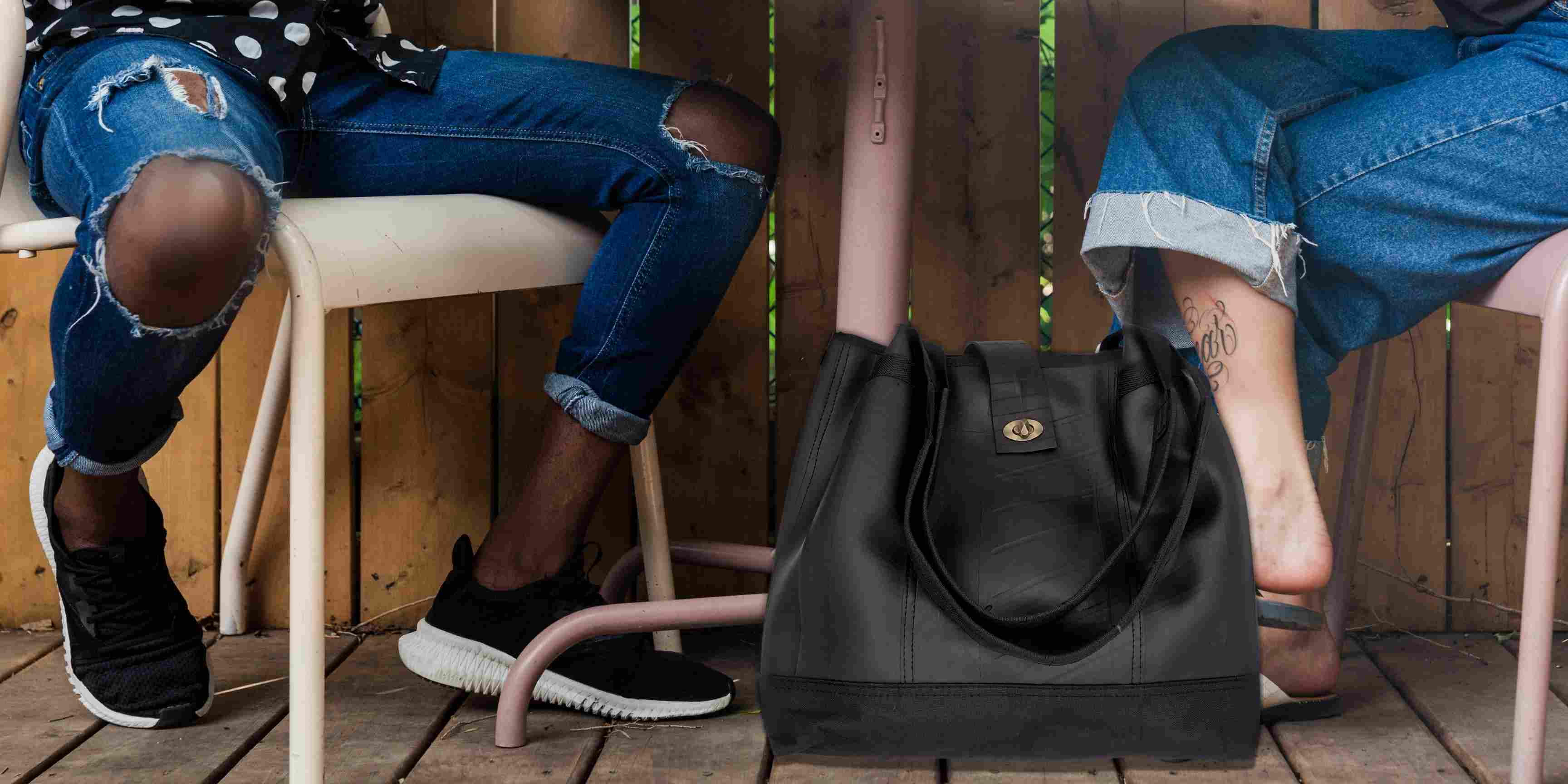 Anna Vegan Leather Tote from Upcycled Innertube