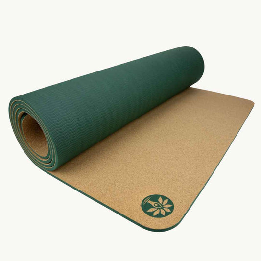 natural cork and rubber yoga mat