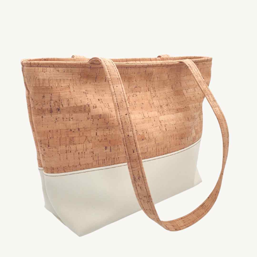 Be Basic Tote Bag in Natural Cork Vegan Leather
