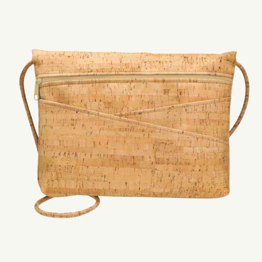 cork leather vegan messenger bag