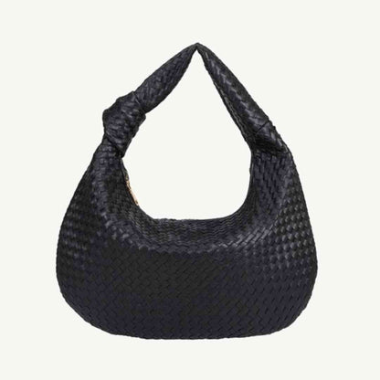 Brigitte vegan leather handbag hobo bag in black