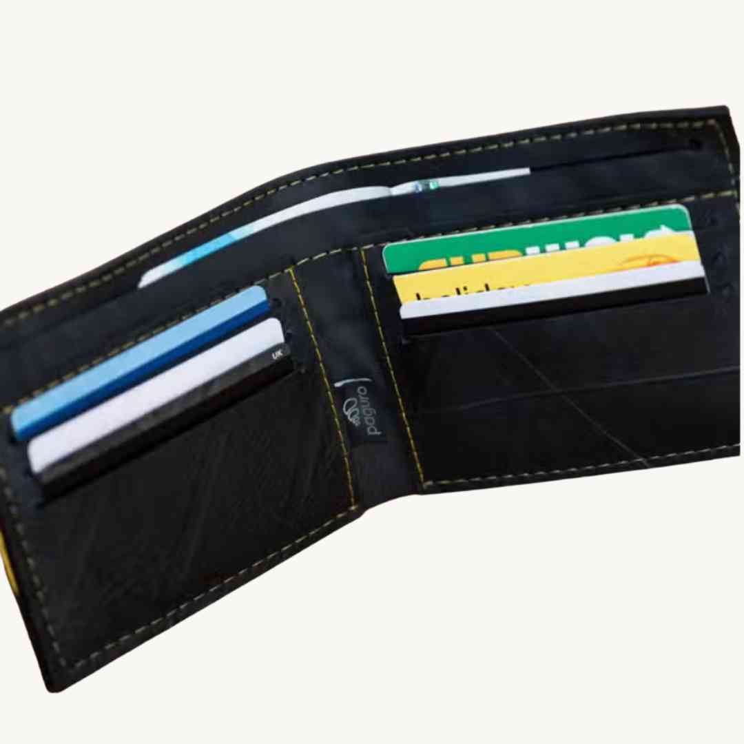 vegan leather handbag wallet handmade of upcycled inner tube