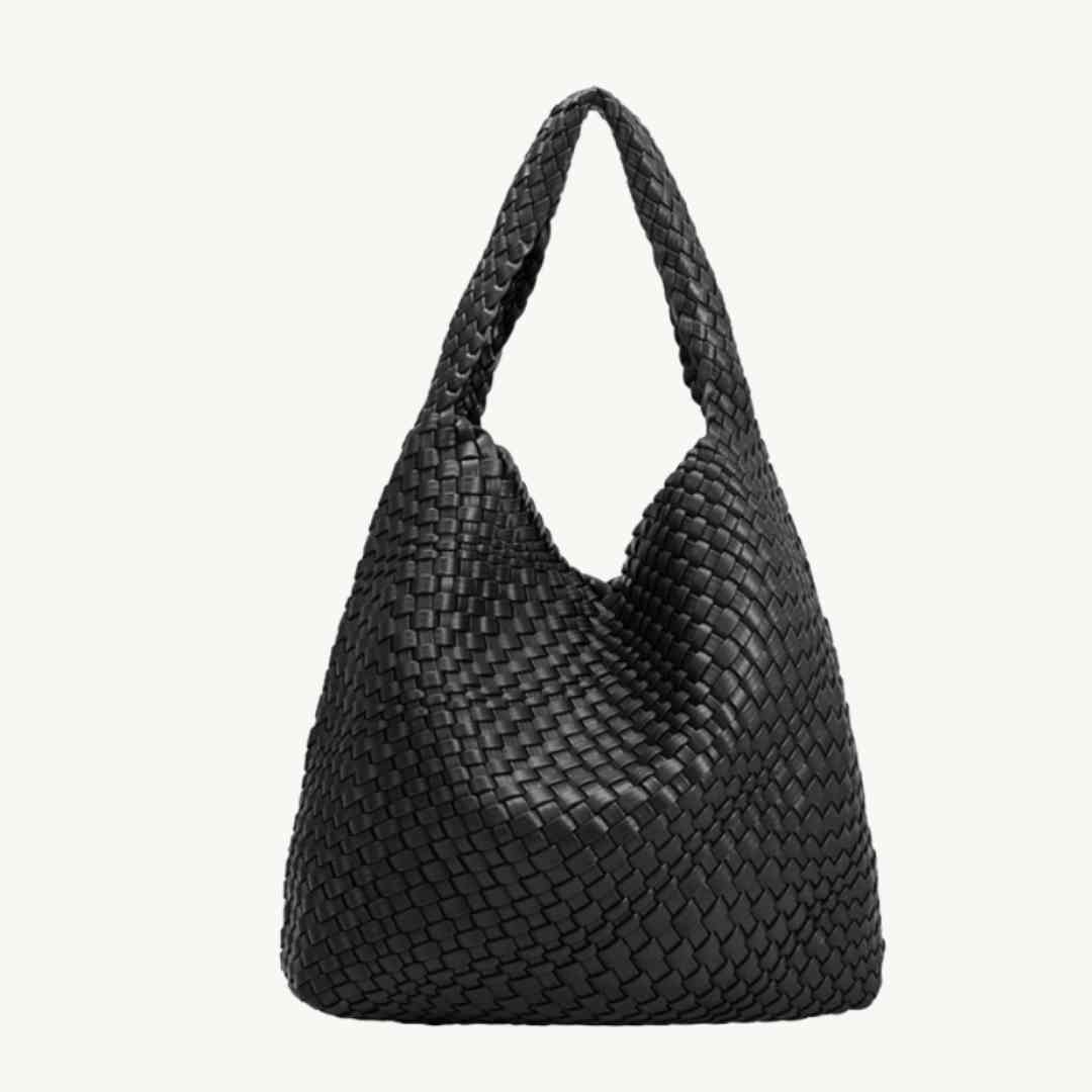 Johanna woven  recycled vegan leather tote bag by Melie Bianco
