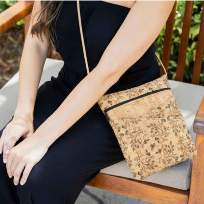 Be Lively Floral Print Large Vegan Crossbody Bag