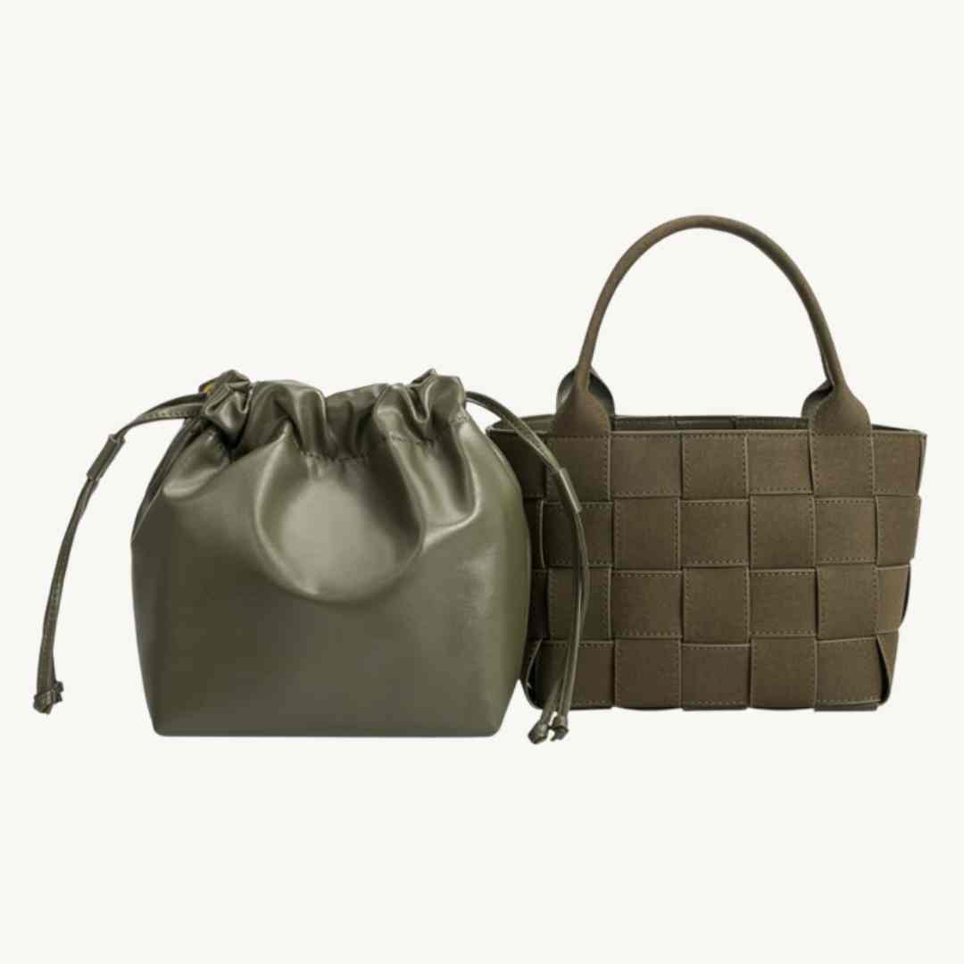 Lyndsey recycled PU vegan leather handbags in Olive (1)