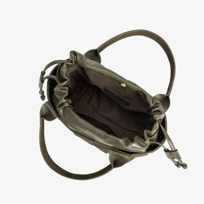Lyndsey recycled PU vegan leather handbags in Olive (1)