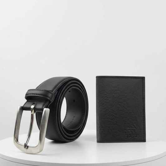 Men's vegan belt and wallet set