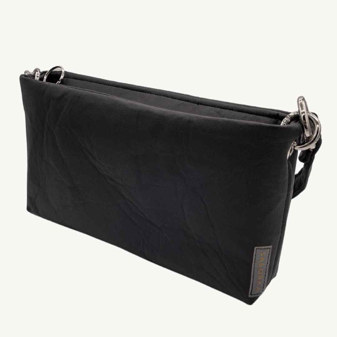 Pinatex vegan leather Georgia Bag in Black