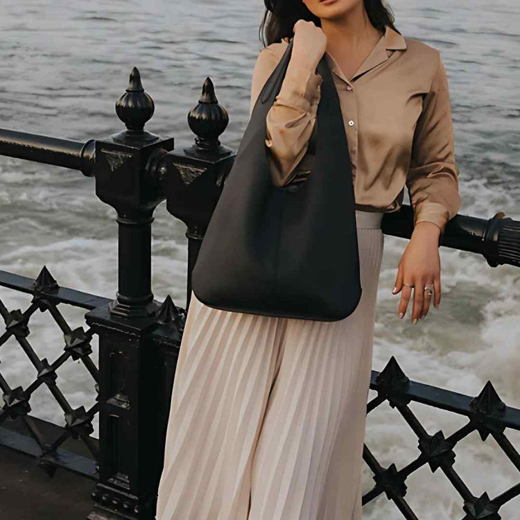 Brooklyn Vegan Leather Tote - Adjustable Strap & Removable Pouch main image 1