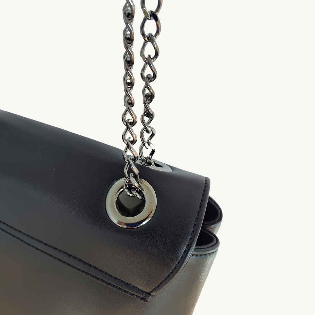 Appleskin vegan leather crossbody bag with chain