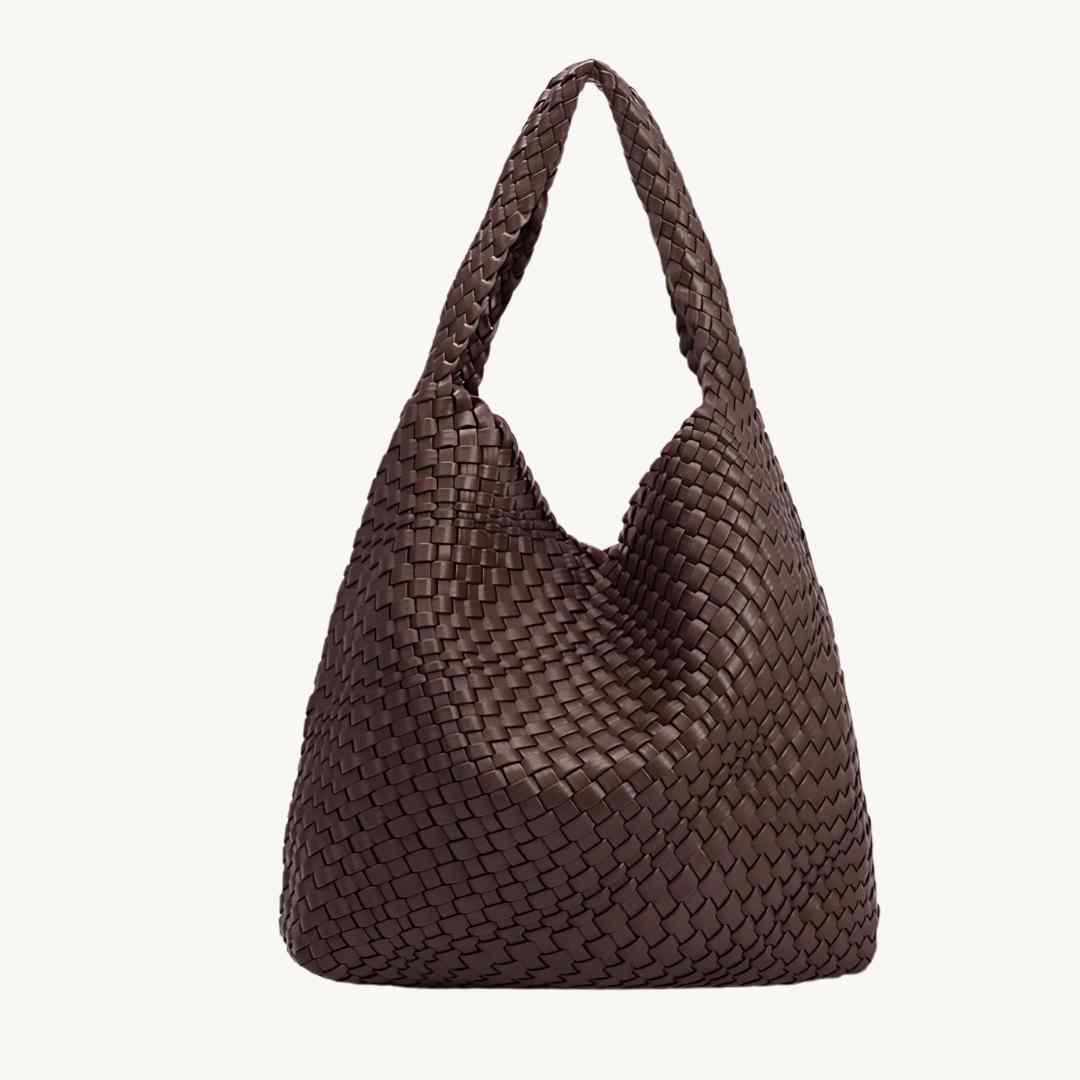 Johanna Woven Vegan Tote Bag – Slouchy Handbag with Zip Pouch