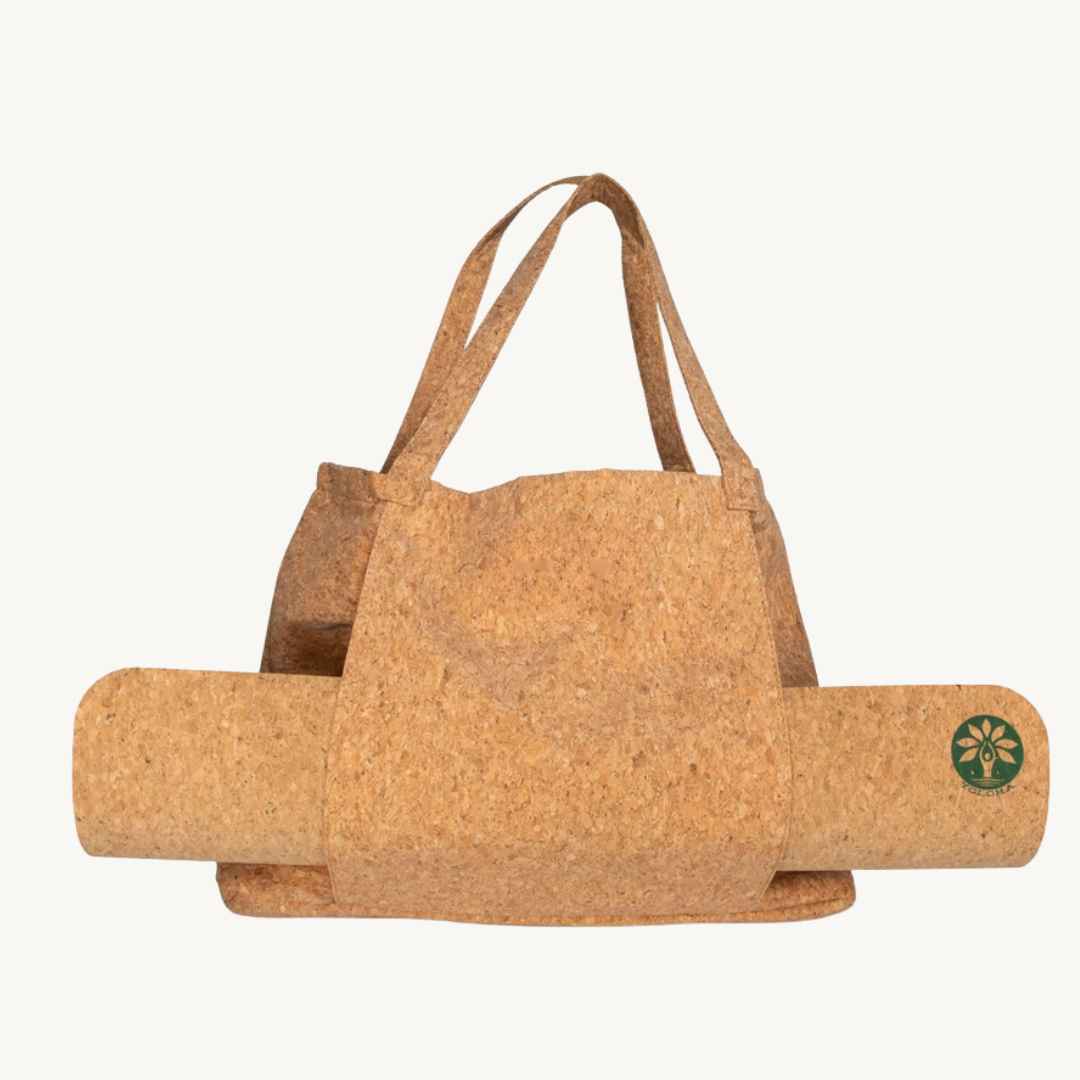 Yoga Bag made of vegan cork leather that is large and spacious