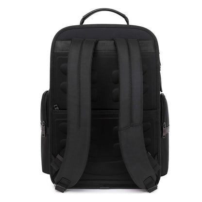 black vegan backpack for work back view