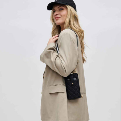 vegan phone bag in black