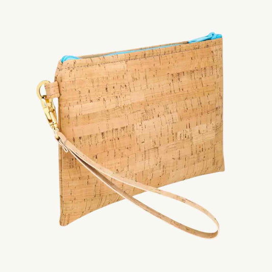 cork leather wristlet handmade in the US