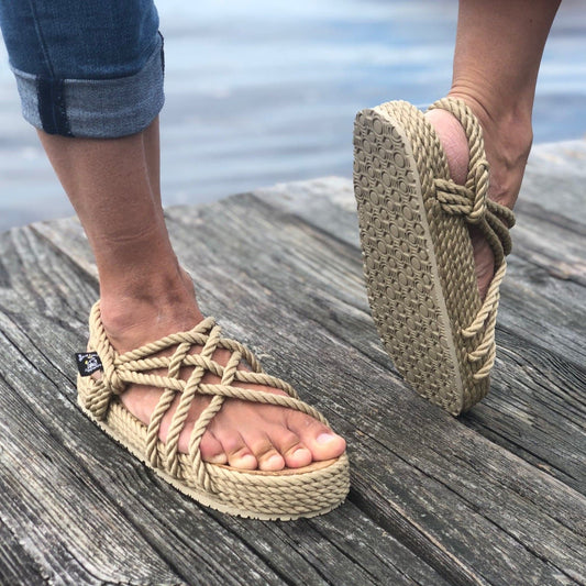 luxury rope vegan sandals with support
