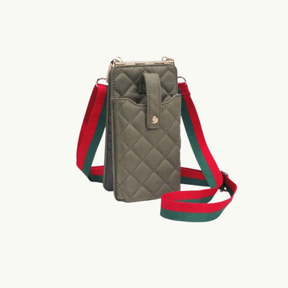 sage vegan crossbody leather  phone pouch