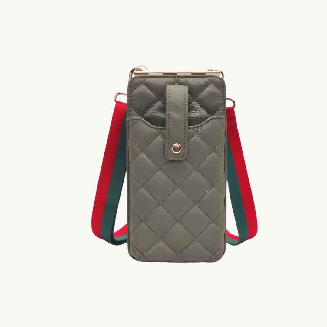 sage vegan crossbody phone pouch