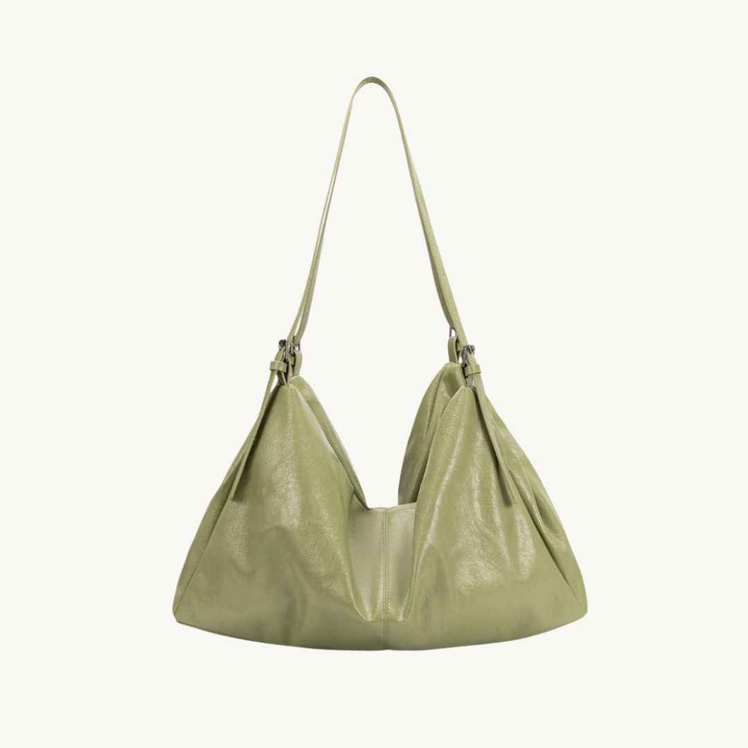 vegan leather handbag in sage