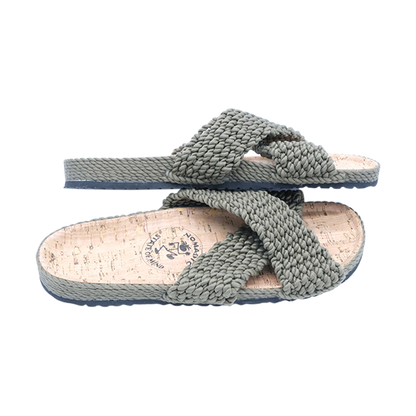 Olive SlideX Cork Footbed Vegan Sandals