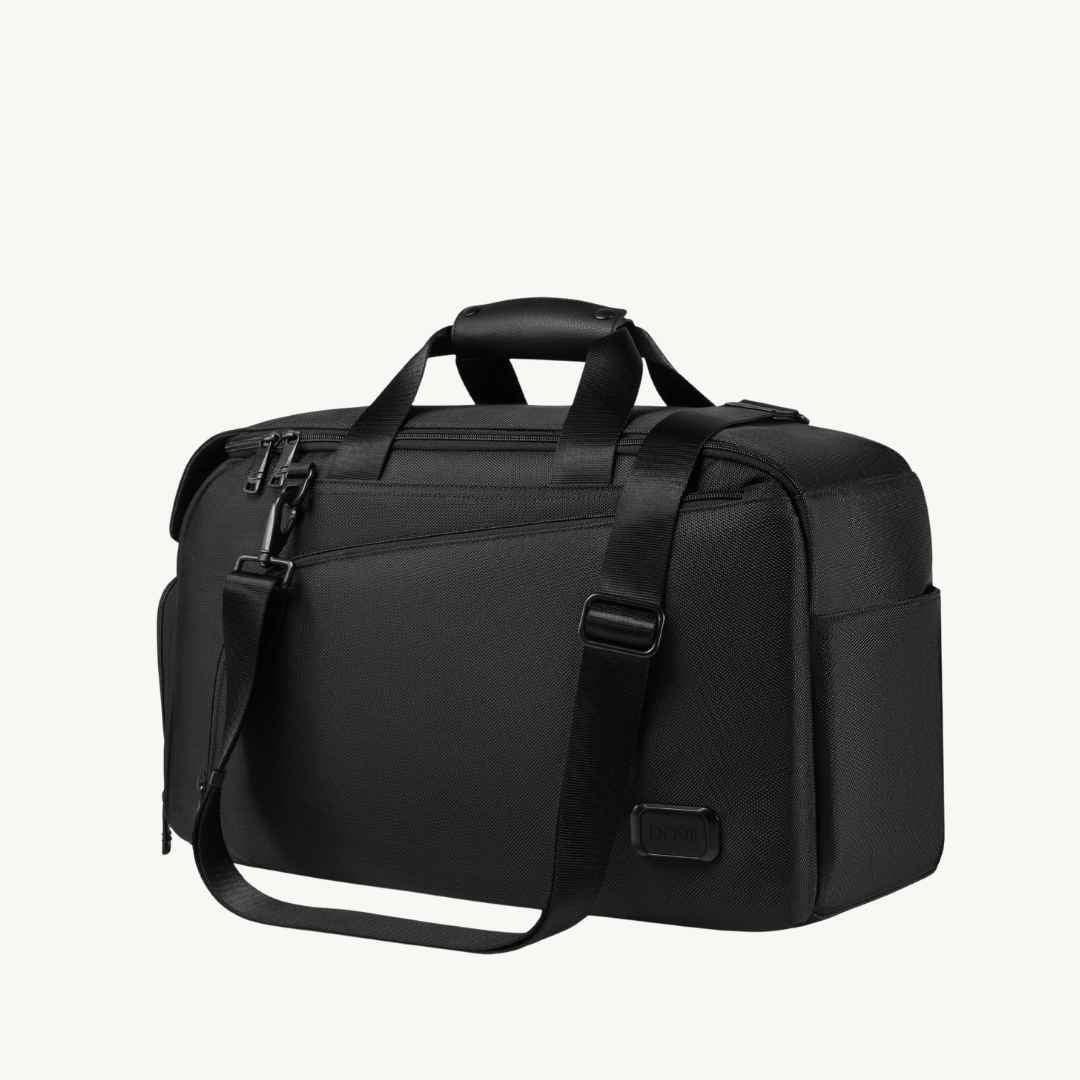 vegan duffle bag with a shoulder bag