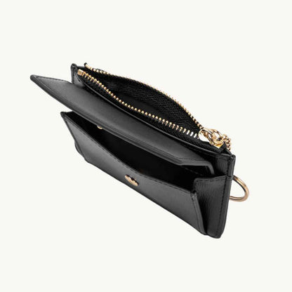 vegan wallet keychain in black