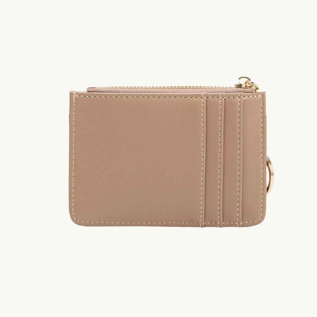 vegan leather wallet keychain in nude