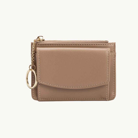 vegan wallet keychain in nude