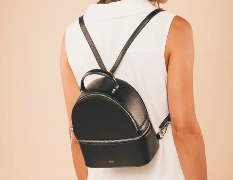 Ame Mini Backpack appleskin being worn
